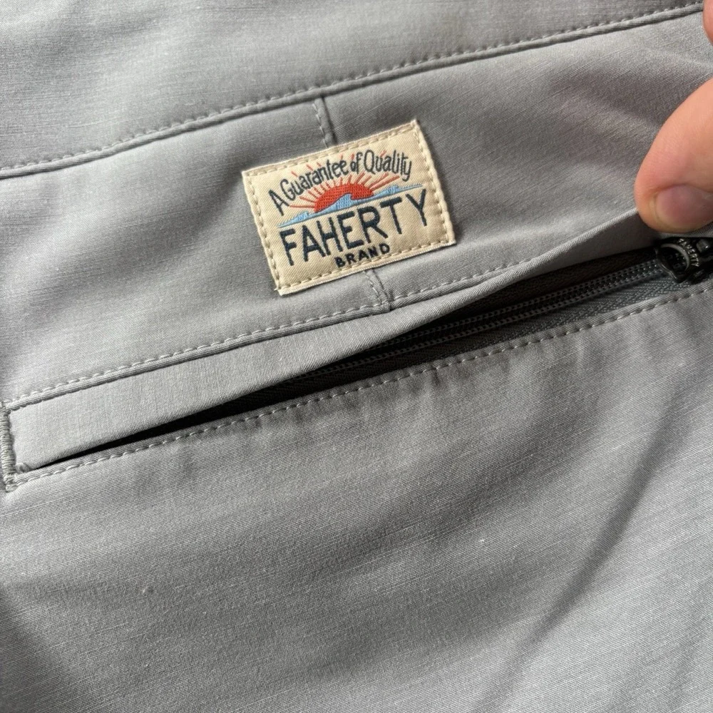 Faherty All Day Shorts Mens 42‎ Gray Hiking Chino Lightweight Outdoor Casual